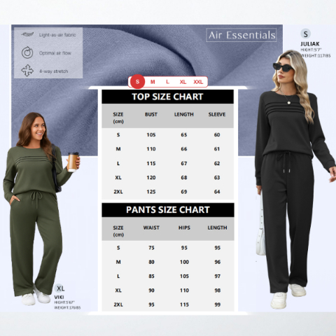🔥LAST DAY 45% OFF✨Women’s Crew Neck Lounge Set - Soft Cotton Top & Drawstring Pants